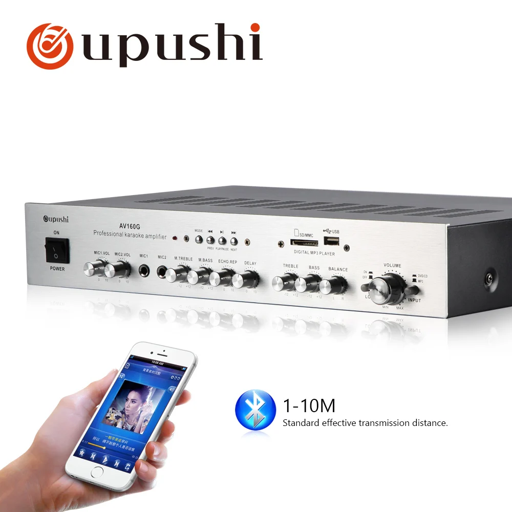 Oupushi AV160G + VX6 C профессиональный усилитель караоке 5 канал дизайн и 6 дюймов уровня Hi