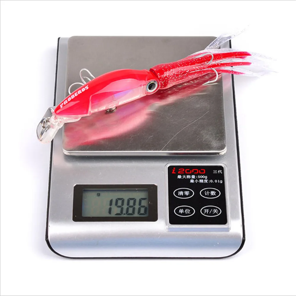 

1pcs Brand 12cm 20g Fishing Lures Bionic Baits Artificial Hard Squid Skirts Octopus Trolling Baits With Hook Rig Fishing Tackle