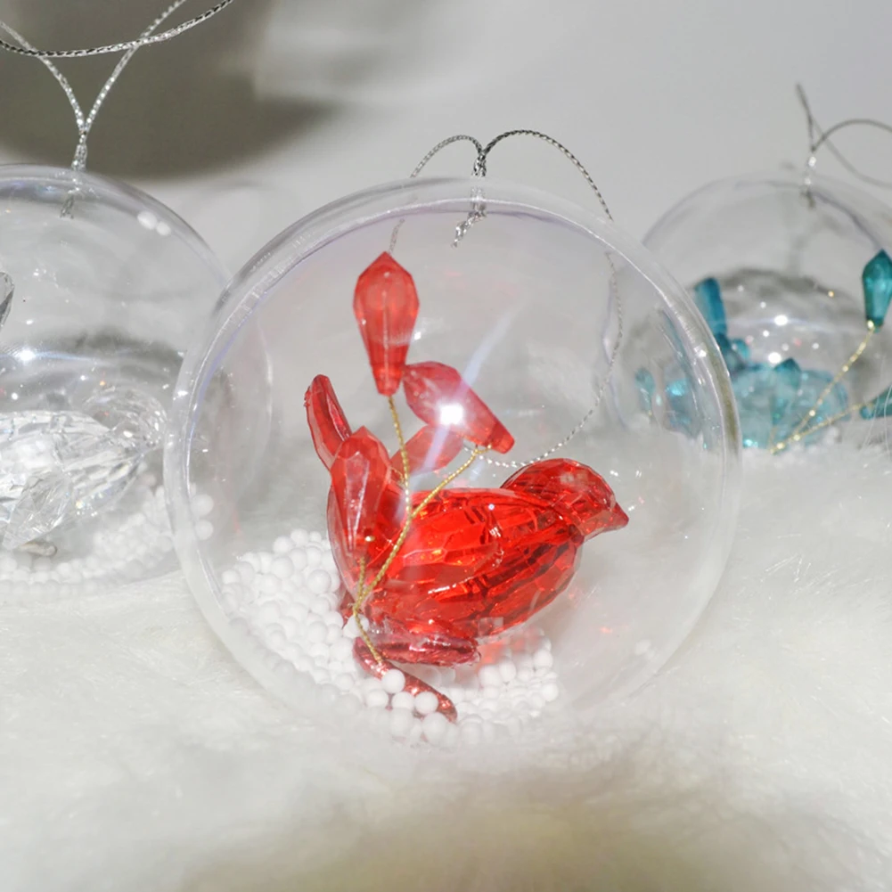 8 см Рождественский шар пластиковые прозрачные шарики DIY Безделушка Рождественские Елочные висячие украшения вечерние украшения