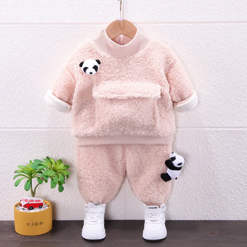 

2 шт., детский спортивный костюм с бархатной подкладкой, на осень/зиму