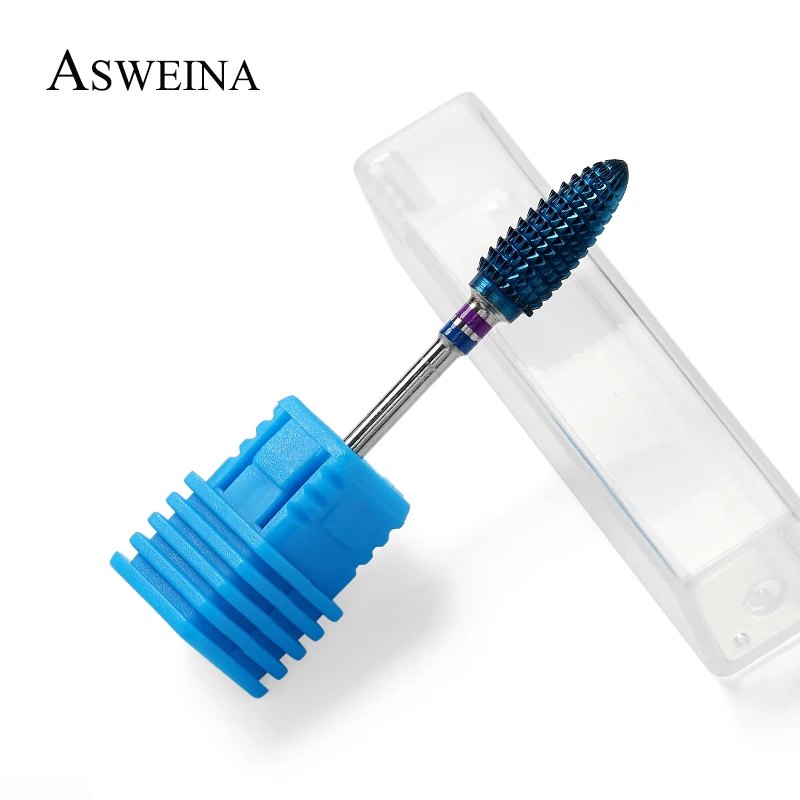 ASWEINA 1 шт. синие карбидные сверла для ногтей пилки фрезеровочный резак