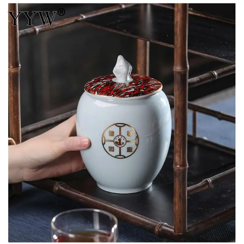 

Ceramic Tea Cans Home Creative Large Decals Tea Cans Moisture-Proof Sealed Storage Cans Tea Packaging Gift Box Or Storage Bank