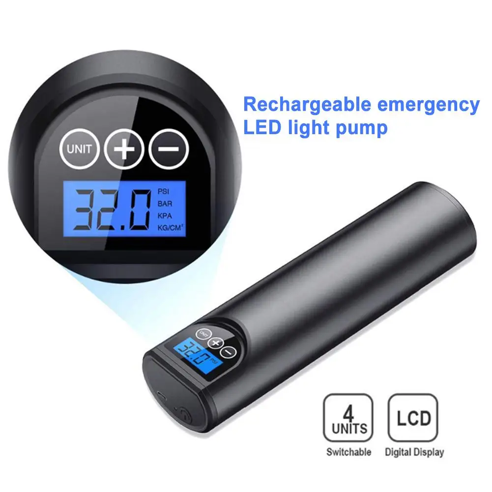

12V 150PSI Air Pump Cordless Mini Air Compressor Portable LED Rechargeable Car Motorcycle Bike Bicycle Tire Tyre Ball Inflator