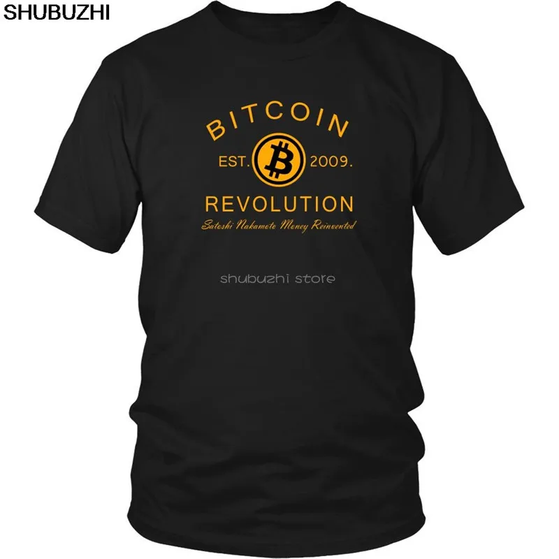 Рубашка BITCOIN REVOLUTION криптовалюта биткоина футболка классная повседневные мужские