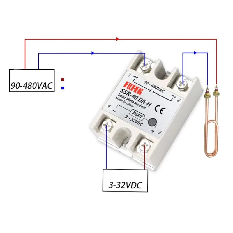 Твердотельное реле SSR-100DA-H 3-32VDC - 90-480VAC SSR 20DA 40DA 60DA 80da твердотельный регулятор
