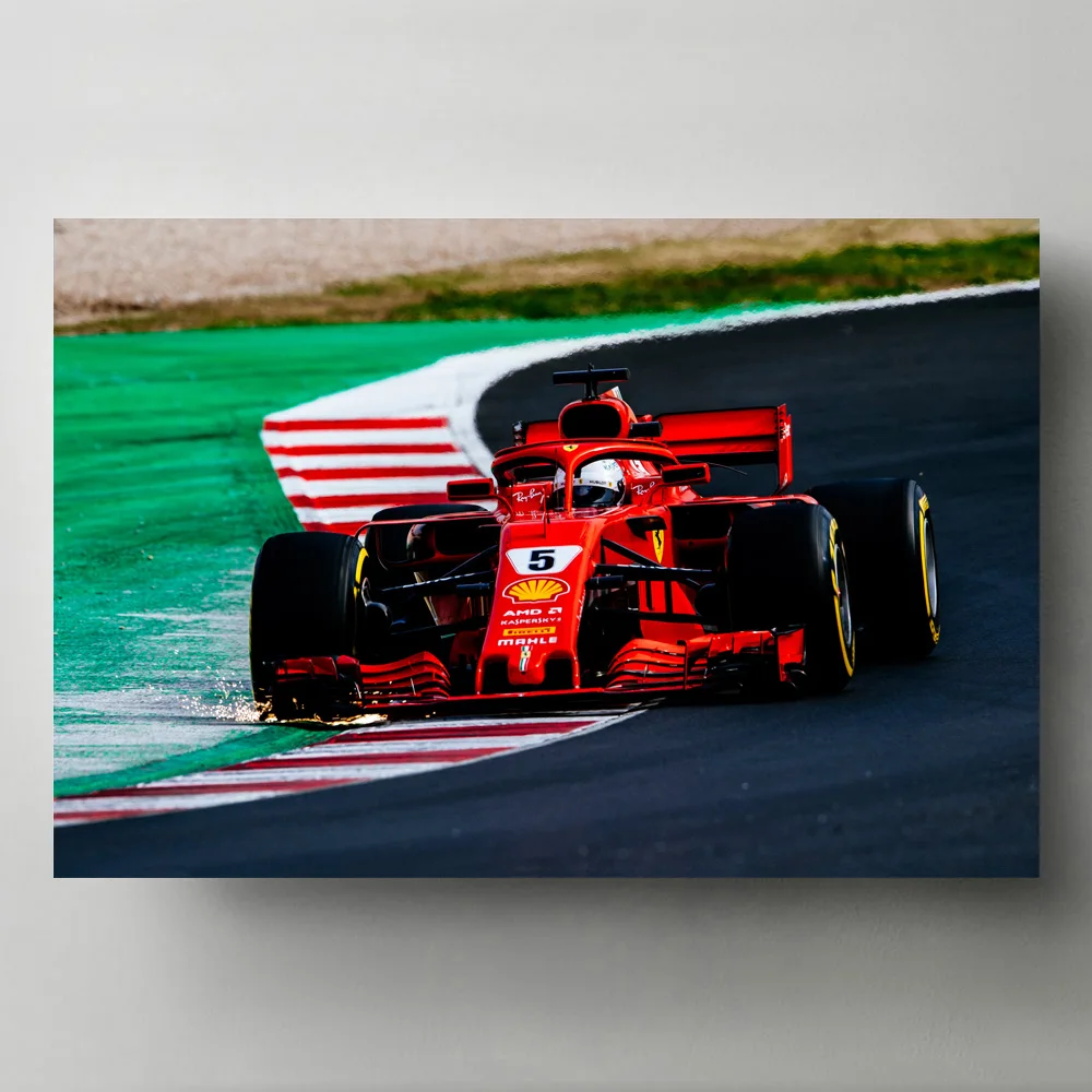 Современная Картина на холсте 2018 Ferraris SF71H F1 постеры и принты гоночных спортивных