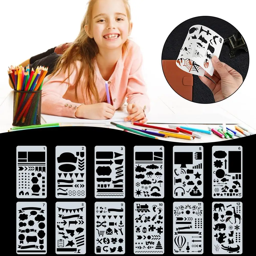 24 шт. трафареты букв DIY шаблоны для рисования журнал пластиковые художественные
