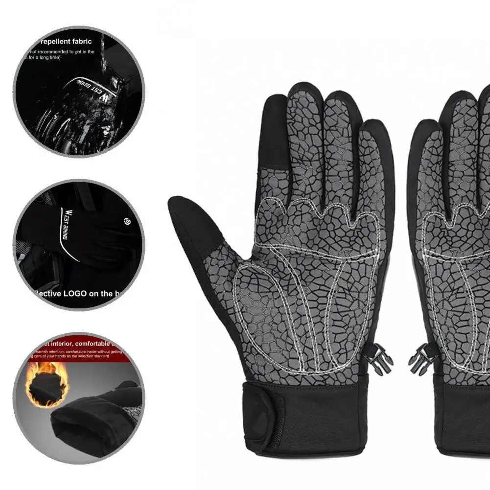 

1 Pair Fashionable Driving Motorcycle Winter Warm Gloves Outdoor Supplies Fingers Warm Gloves Water-proof for Adult