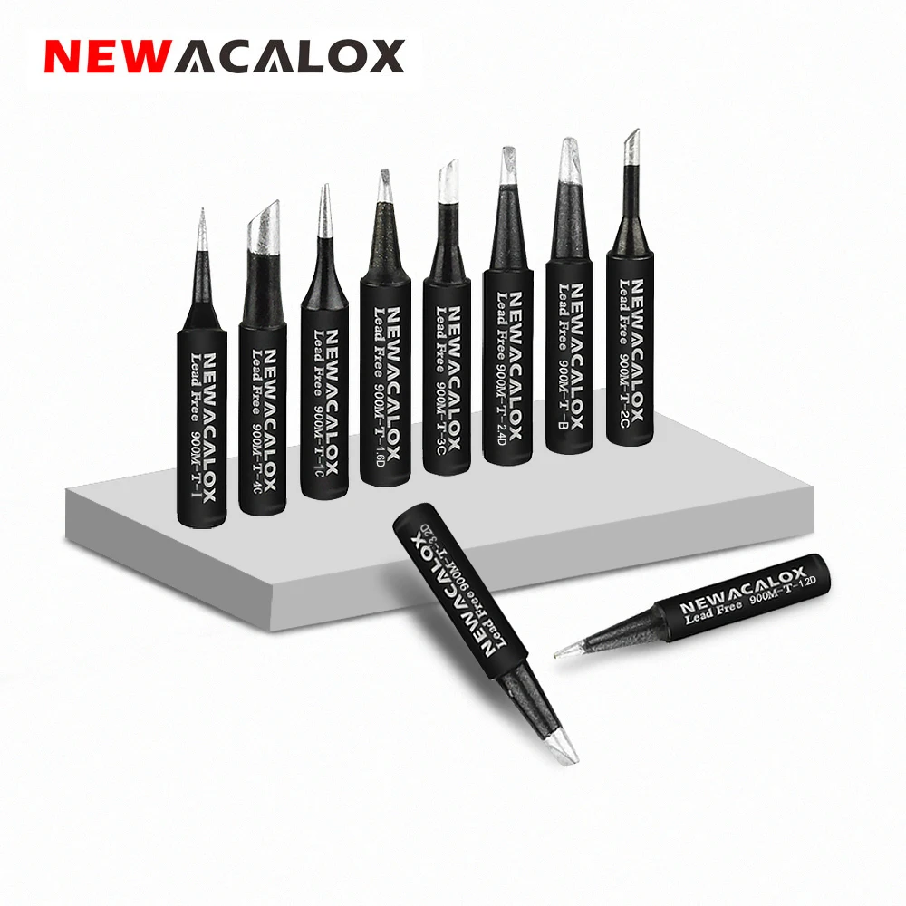 NEWACALOX 16 шт./лот 900M-T бессвинцовый черный металлический паяльник для 936, 937, 938,8586, 852D паяльная станция