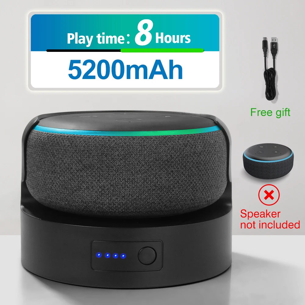 Портативное зарядное устройство Echo Dot3 Пауэр Бэнк для Dot 3rd Gen держатель