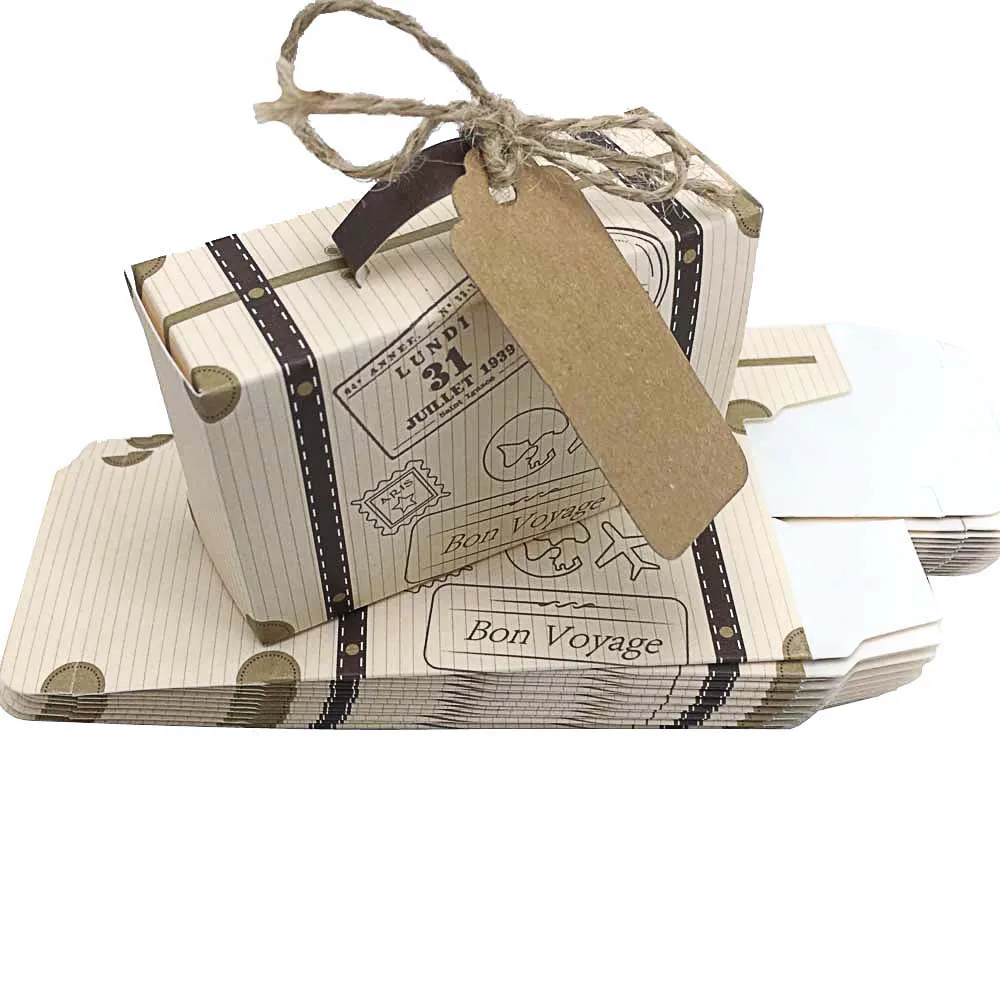 100 шт. креативный мини чемодан коробка для конфет картонная упаковка Свадебная