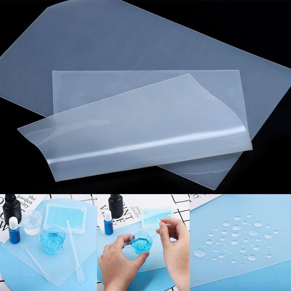 

1pcs Transparent Silicone Pad Clear Mat Resin Pad High Temperature Resistance Sticky Plate For UV Epoxy Resin Crafts Making Tool