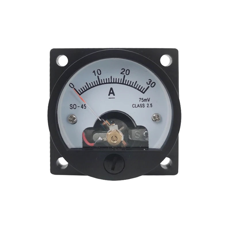 

1PC SO-45-A 20A 30A 50A 100A/75mV DC Analog Meter Panel Gauge DC Ammeter Use with Shunt Current Meter 47*47MM Round Ammeter