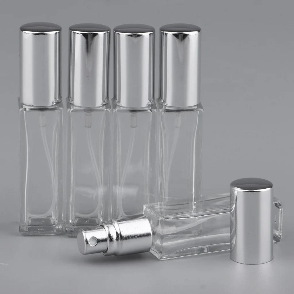 5X8 мл многоразовые флаконы для духов стеклянная Пустая бутылка с распылителем