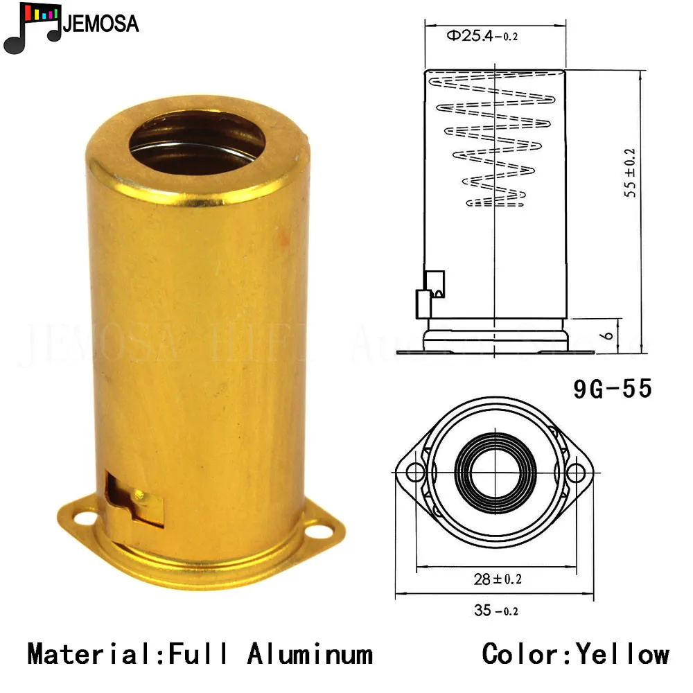 9G-55 Yellow 10 шт. полный Алюминий ламповая панель Экранирование Крышка для 5687 6N1 5755 12AX7 12AT7 12AU7 9-контактный электронный ламповый щит - Цвет: 9G-55 Yellow