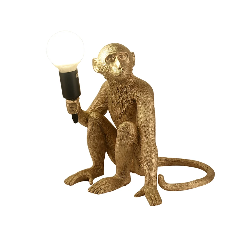 

Modern Black/white Monkey Table Lamp Lighting Nordic LED Resin Indoor Decoration Desk Lights Living Room Hall Kitchen Fixtures