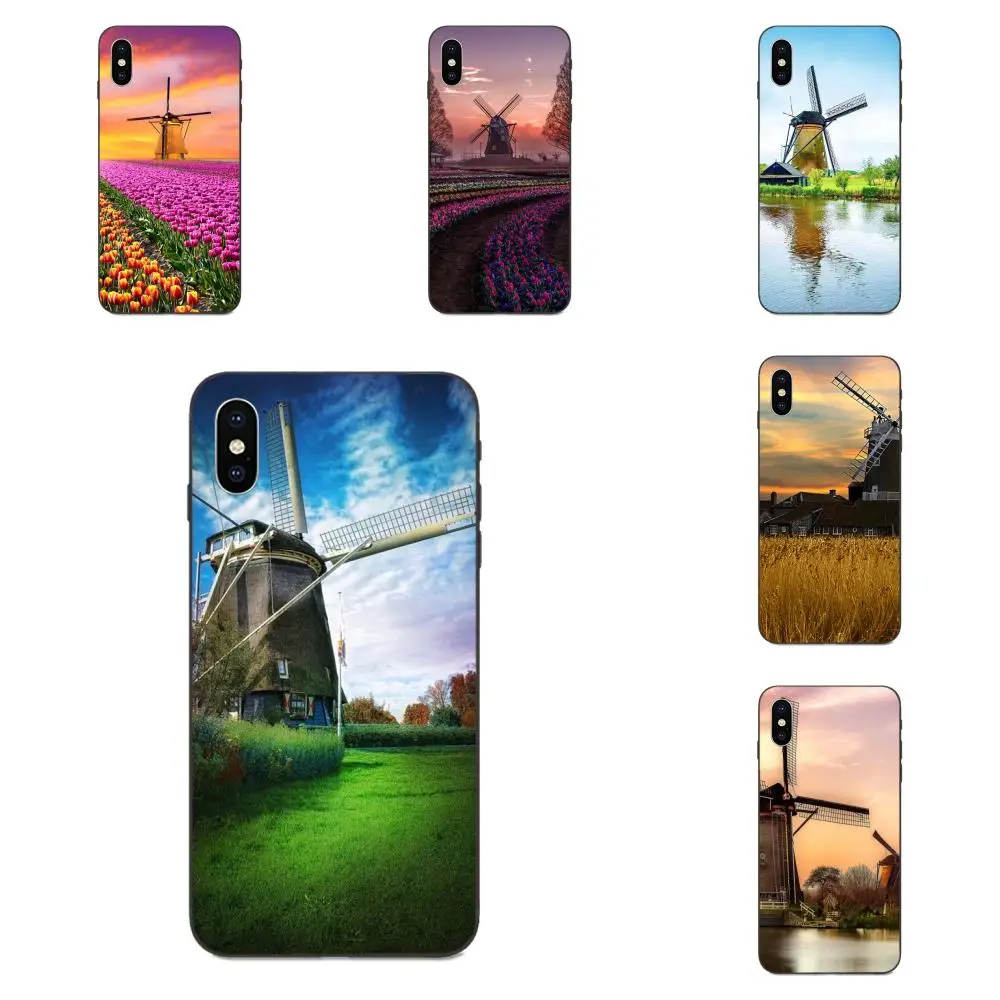 Красота пейзаж Голландии ветряная мельница для Galaxy A8 A9 звезды Примечание 4 8 9 10 S3 S4