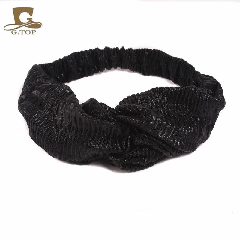

Euramerican Popularity With Hot Stamping Fold Cross Head With Ms Temperament Movement Elastic Headband Td - 138