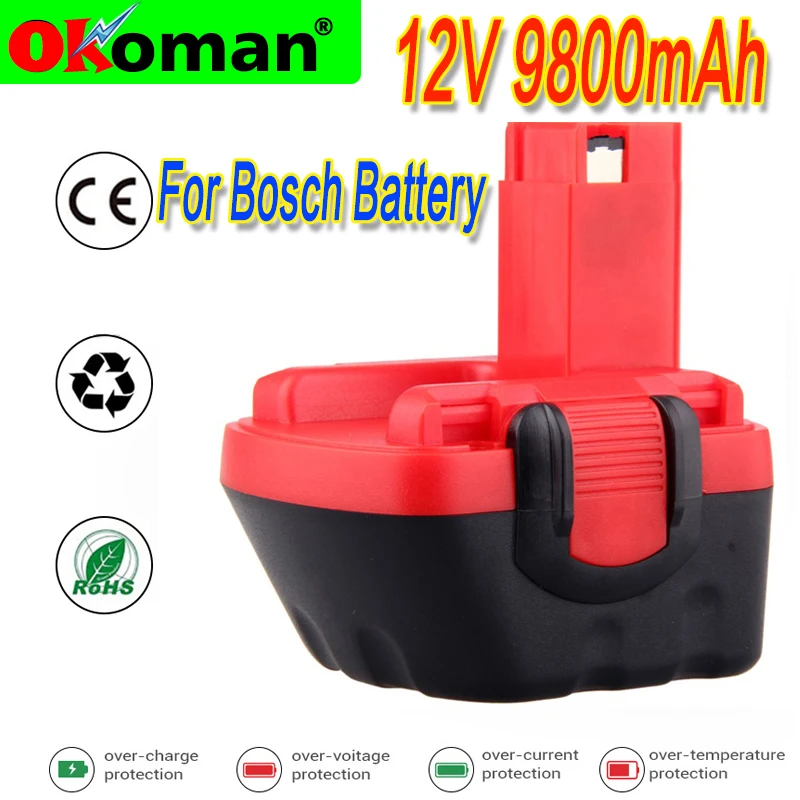 12 V 9800mAh Ni MH батарея для Bosch дрель GSR VE 2 GSB PSB BAT043 BAT045 BTA120 26073 35430|Перезаряжаемые