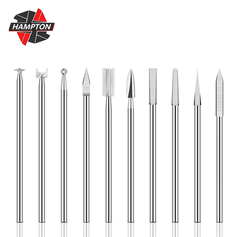 

10pcs 2.35mm Shank Wood Engraving Drill Bit Set Milling Cutter Electric Carving Root Tools Multi-Functional Carving Hand Tools