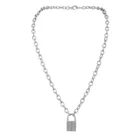 Длинное ожерелье с подвеской-висячим замком из нержавеющей стали