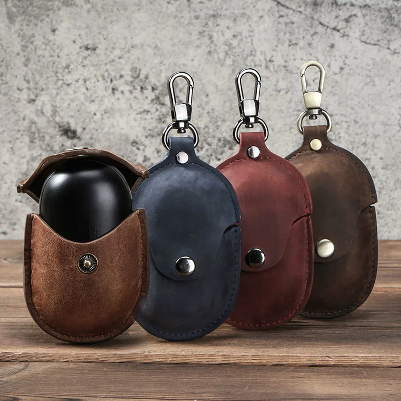 

Retro Genuine Leather Headphone Case for Galaxy Buds Crazy Horse Leather Case for Galaxy Buds Wireless Bluetooth Headphone