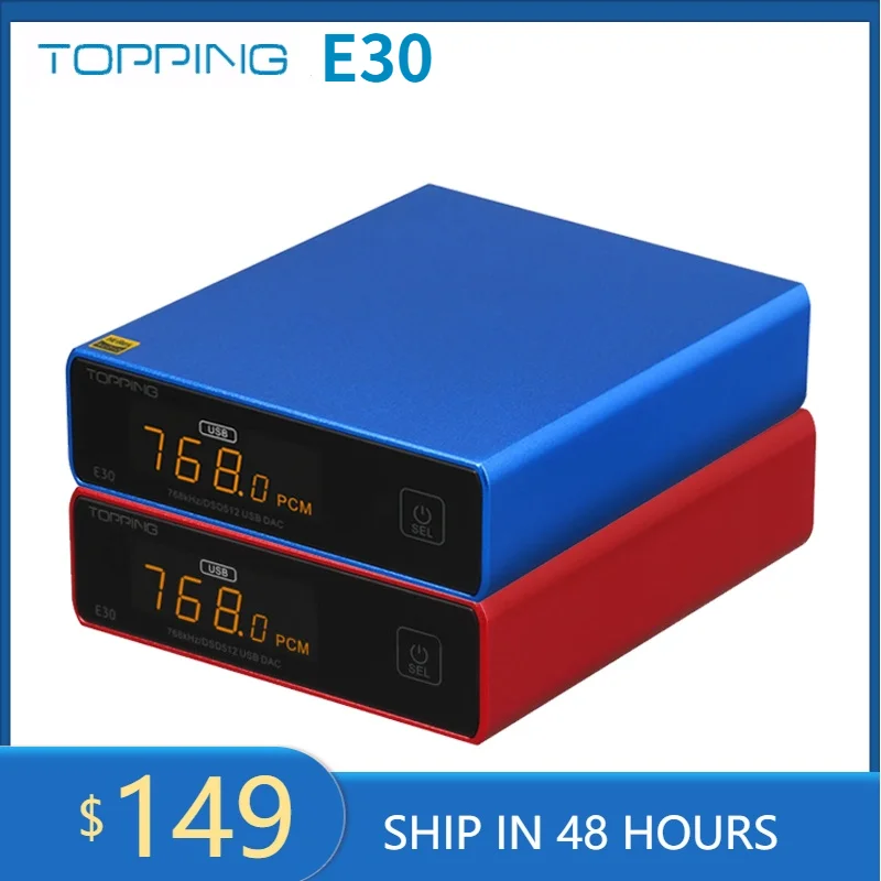 

TOPPING E30 COLOR AK4493 Decoder XU208 32BIT/768K DSD512 Touch Operation with Remote Control Hi-Res DAC L30 and E30