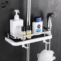 no drilling shower storage holder rack organizer bathroom shelf shampoo tray stand floating shelf for wall household item