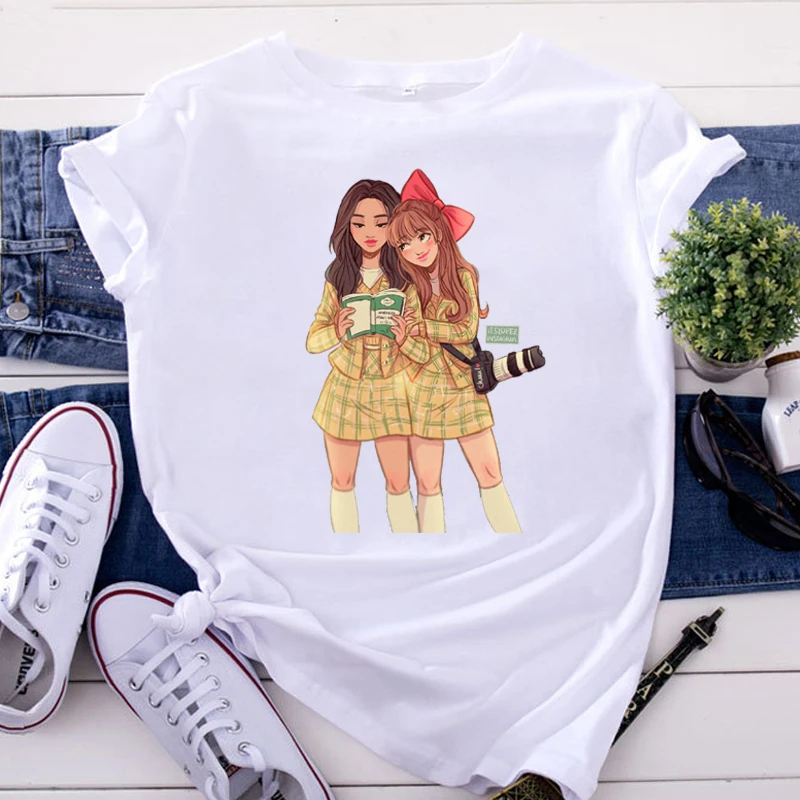 

Best Friends Vintage Clothes Pride Korean Gothic Fashion Gothic Friends Graphic Print Grunge Aesthetic Graphic T Shirt Women