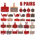 Тормозные колодки для велосипеда SHIMANO ZOOM FORMULA MAGURA AVID BENGAL, 6 пар (12 шт.), красные Спеченные Дисковые Тормозные колодки для горного велосипеда