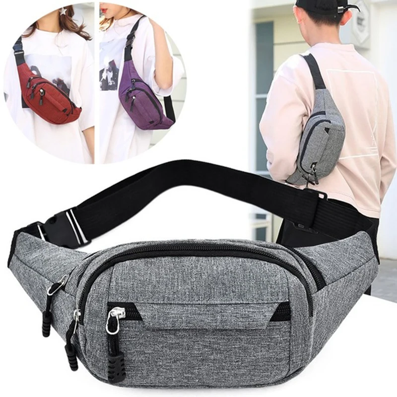 Водонепроницаемая тканевая поясная сумка для мужчин и женщин Спортивная