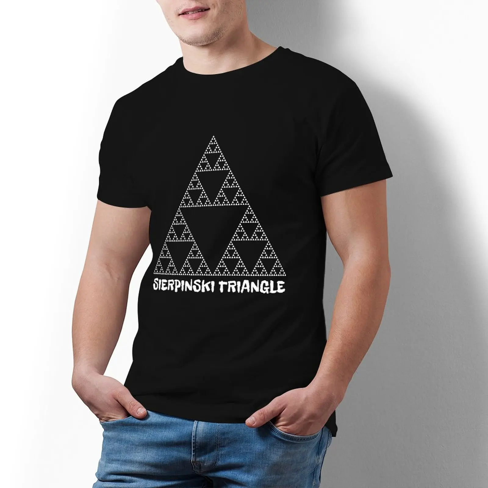 

Sierpinski Triangle T-Shirt Streetwear Funny 100 Cotton T Shirt Print Short-Sleeve Tshirt Male 4xl