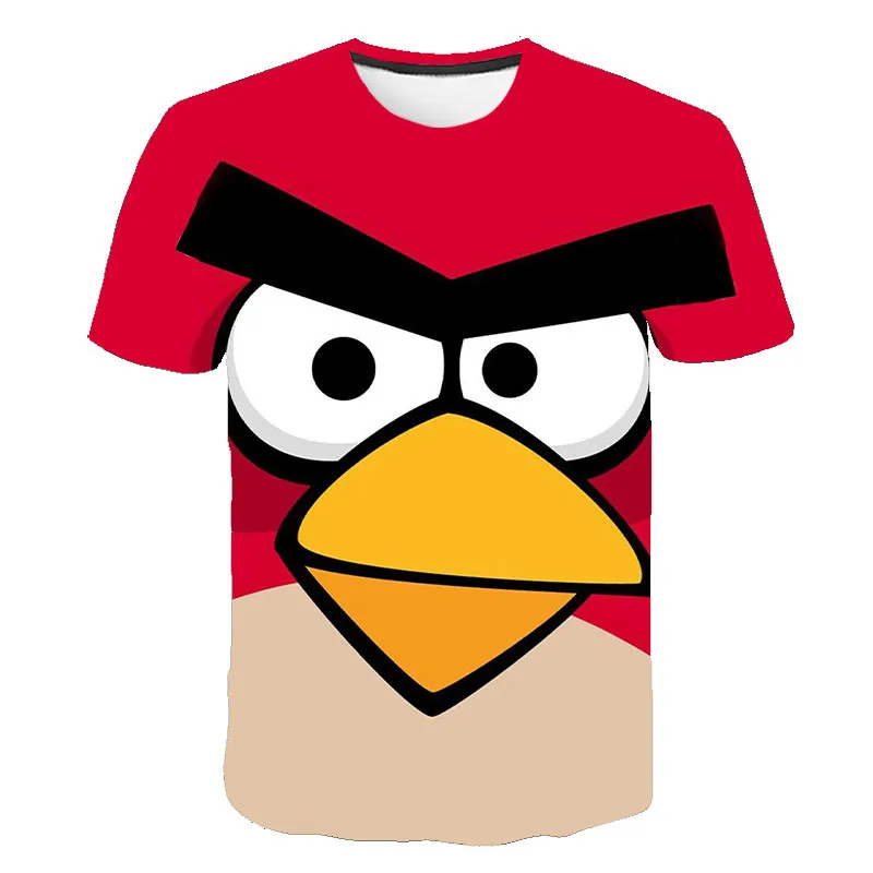 Мужская футболка с коротким рукавом круглым вырезом и 3D принтом angry bird