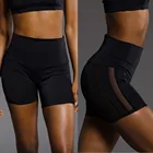 Женские однотонные эластичные леггинсы для фитнеса, облегающие спортивные Лоскутные шорты для йоги, для бега, спортивная одежда для спортзала, шорты женский