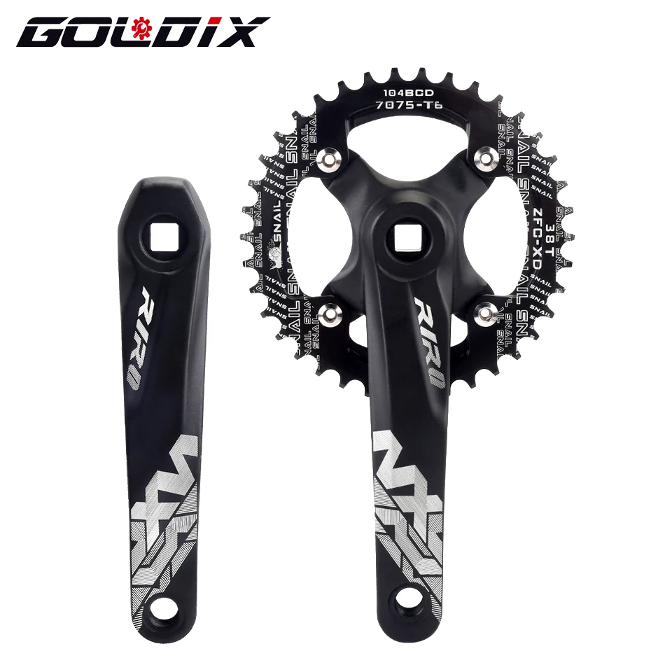 

Bicycle Crankset 104BCD Mountain Bike Square Hole Crank Aluminum Alloy Crank 170/175mm Black 32T 34T 36T 38T 40T 42T