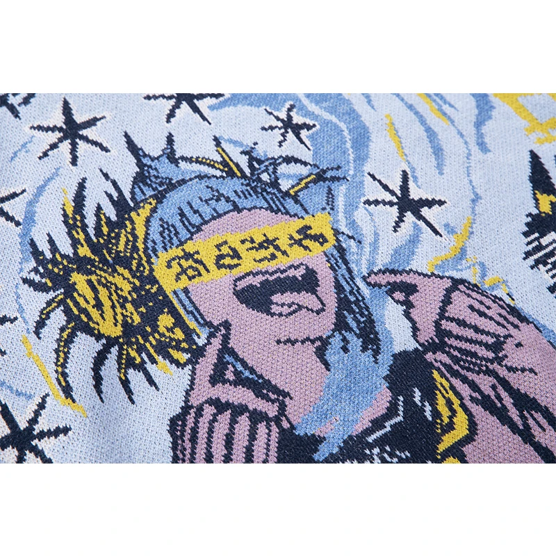 Мужской свитер в стиле Харадзюку с японским аниме и графическим рисунком уличная