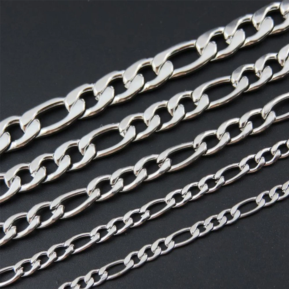 Позолоченное серебряное длинное ожерелье из нержавеющей стали 4/6/8/10 мм подарок