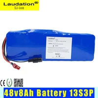 laudation 48v 13s 3p battery pack 8ah 18650 lithium battery rechargeable built in 15a bms for 350w 500w electric bicycle