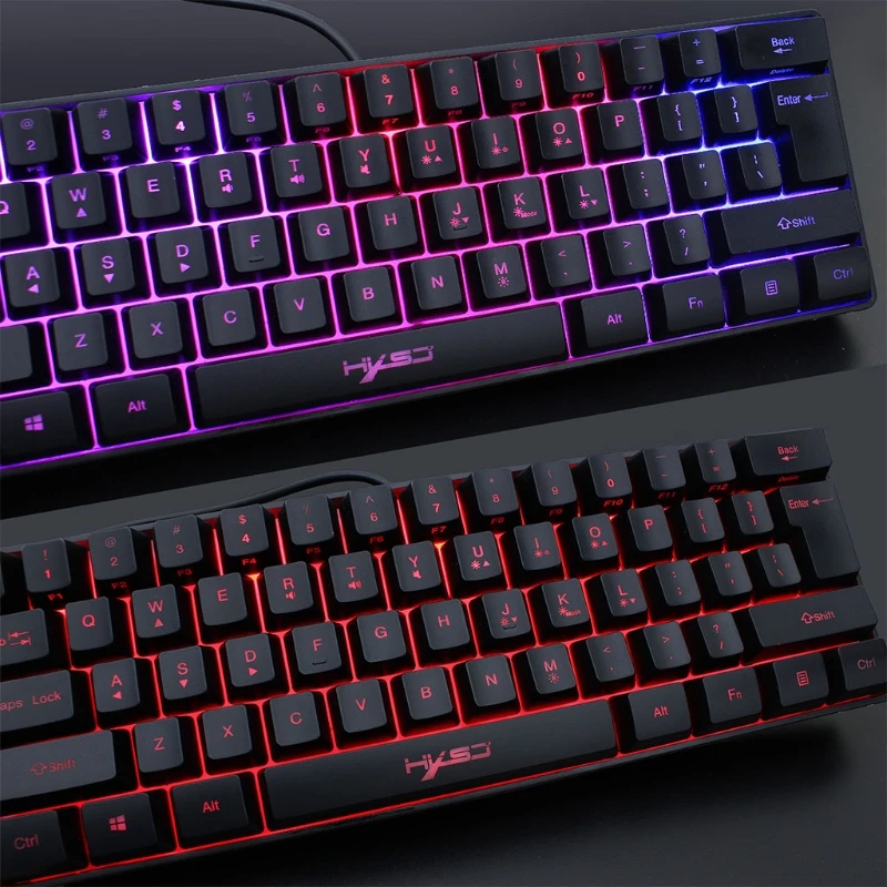

HXSJ V700 61 Keys Gaming RGB Keyboard with Shortcut Key Combinations for PUBG G8TA