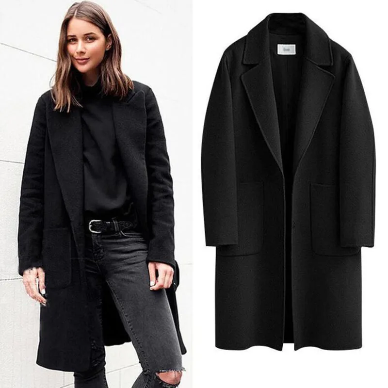 

Large Size 5XL Autumn Winter Casaco Feminino Double-Sided Trench Coat New Woolen Coat Mid-Long Loose Woolen Coat Female C146