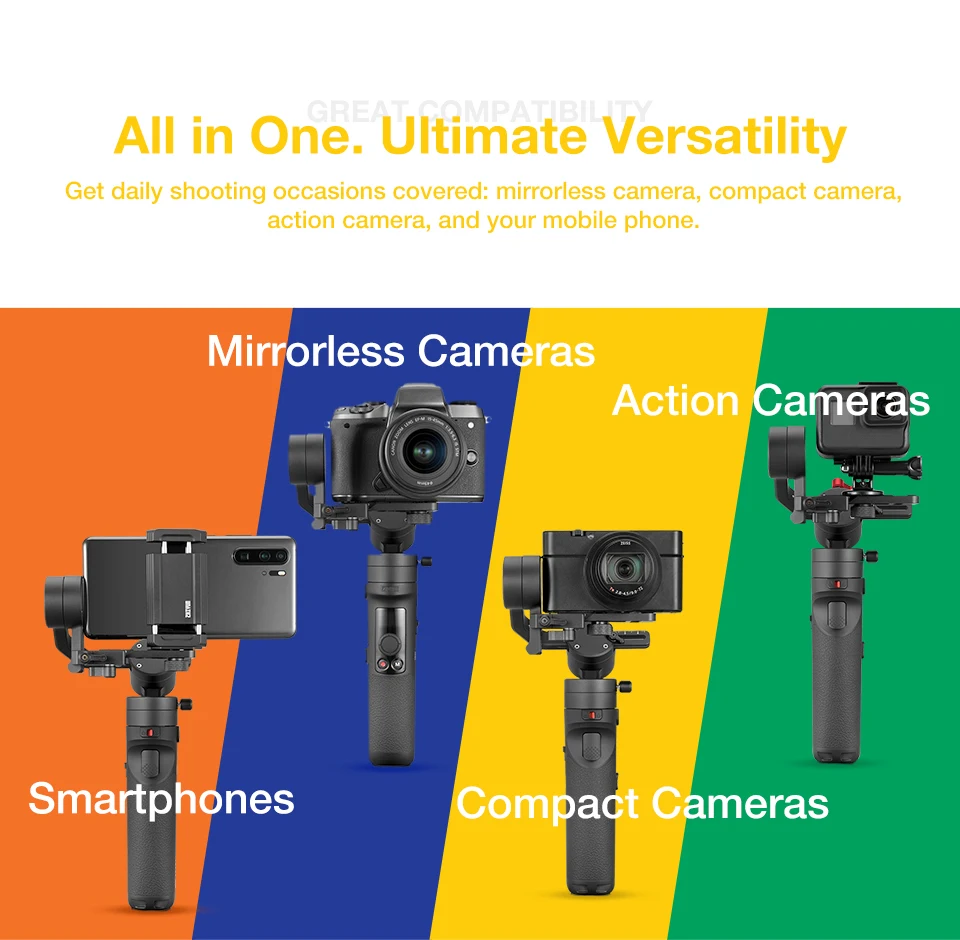 ZHIYUN официальный кран M2 Gimbal для смартфонов беззеркальные экшн компактные камеры Новое поступление 500 г Ручной Стабилизатор