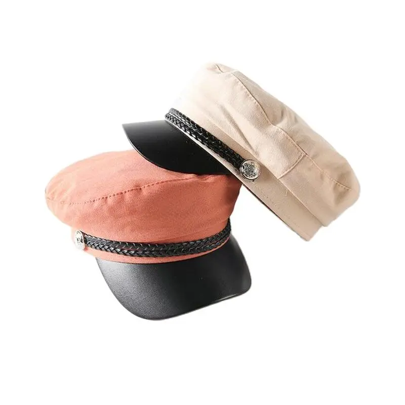 Кепка в стиле милитари для мужчин и женщин модная однотонная шапка на пуговицах