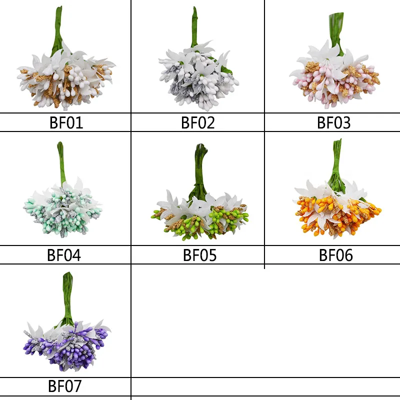 

12PCS/lot Mulberry party Artificial Flower Stamen wire stem/marriage leaves stamen DIY wreath wedding box decoration Fake flower