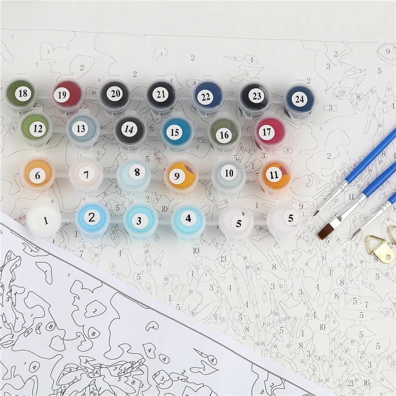 

DIY Painting By Numbers Picture Colouring Zero Basis Hand Painted Frameless Oil Painting Unique Gift Home Decor 50x40cm1 Set