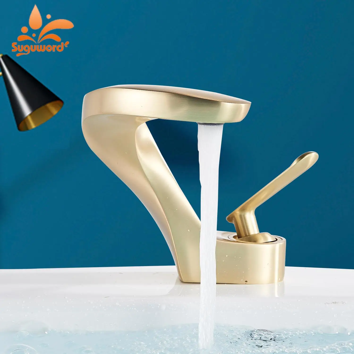 Хромированный Матовый кран для раковины с одним отверстием естественной