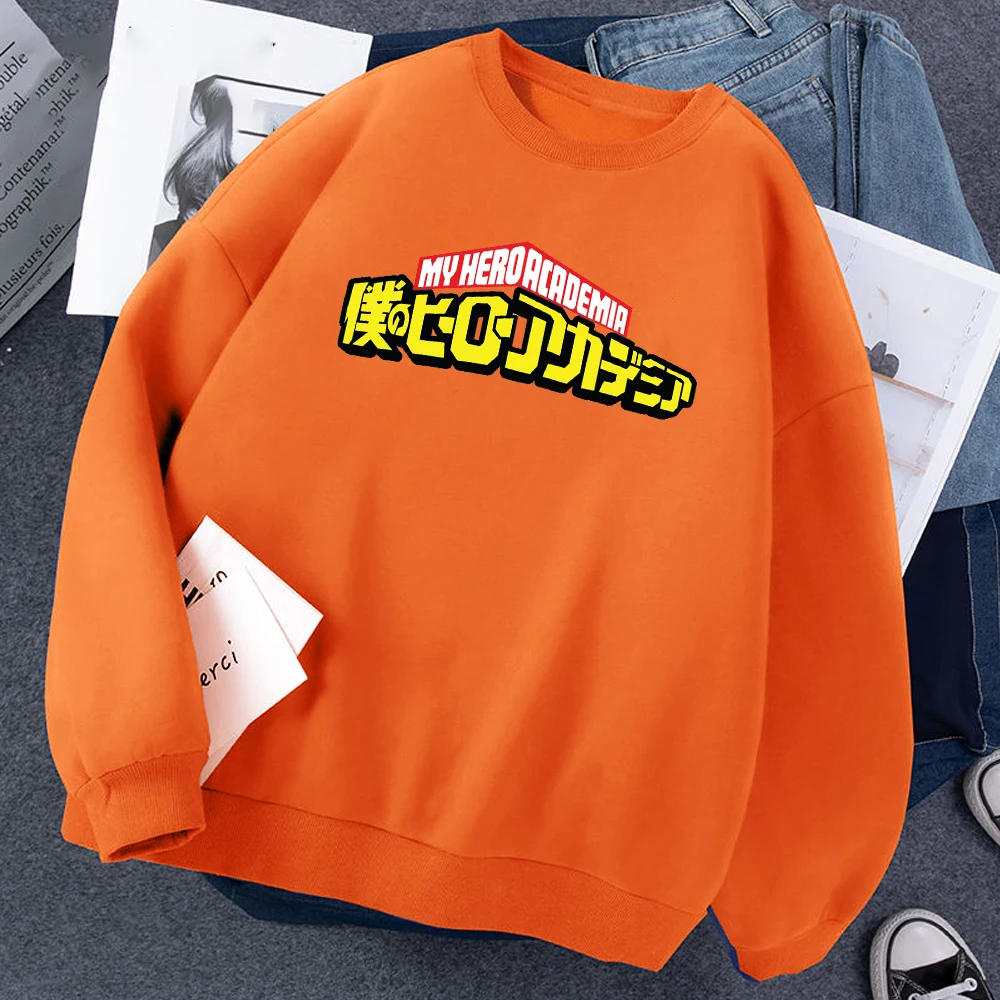 

My Hero Academia Logo Men Hoodies 2021 Autumn Cotton Sweatshirt Male Long Sleeve Harajuku Vintage Tops Fashion Casual Pullover