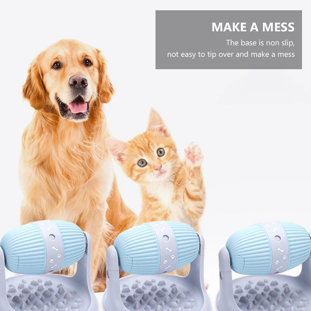 

Slow Feeder for Cat Dog Anti-slip Height Adjustable Roller Style Food Dispenser