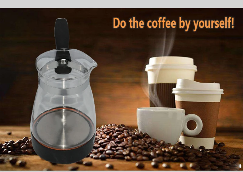 Glass Coffee Machine Turkey Coffee Maker Travel Electrical Coffee Pot Boiled Milk Coffee Kettle for Gift
