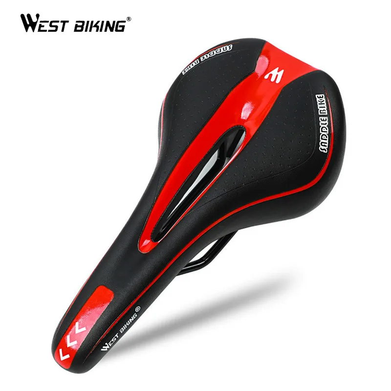 

WEST BIKING Soft Bike Bicycle Saddle PU Leather Comfortable Road Mountain Bike Seat Silica Gel Cushion Shockproof Front Seat Mat