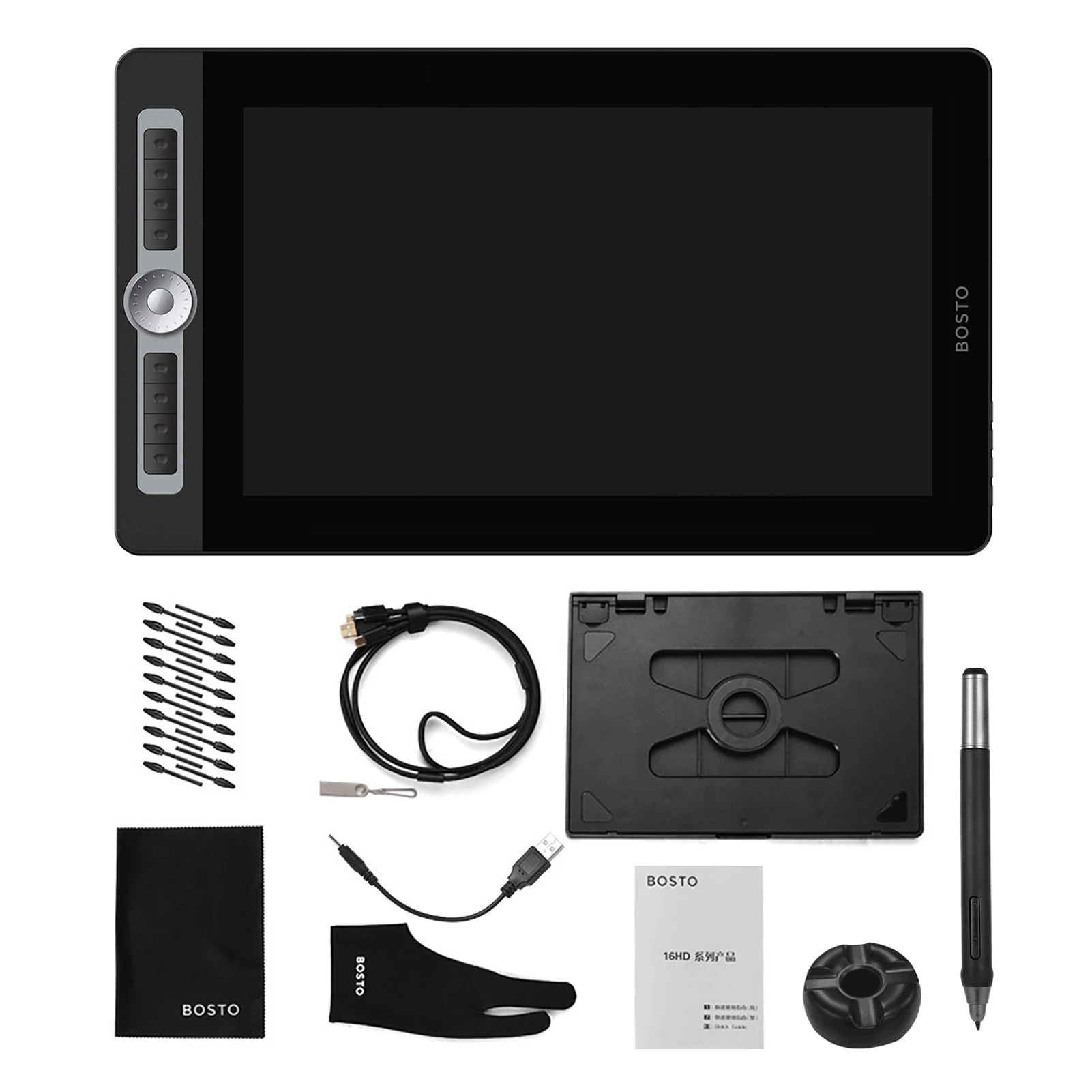 BOSTO 16HD Pro Портативный 15 6 дюймов H IPS ЖК дисплей Графика планшет для рисования